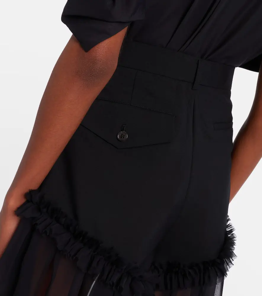 NOIR KEI NINOMIYA Ruffled tulle and wool shorts | Thumbnail 3 NOIR KEI NINOMIYA Ruffled tulle and wool shorts | Thumbnail 3