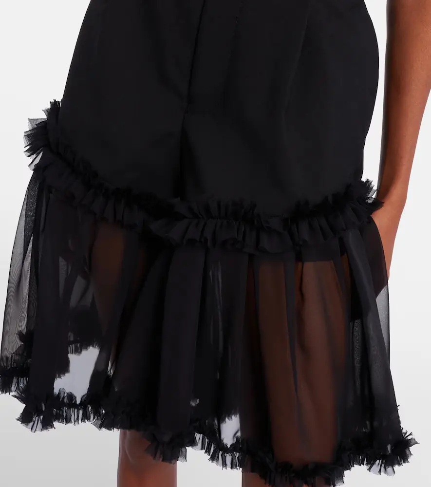 NOIR KEI NINOMIYA Ruffled tulle and wool shorts | Thumbnail 6 NOIR KEI NINOMIYA Ruffled tulle and wool shorts | Thumbnail 6