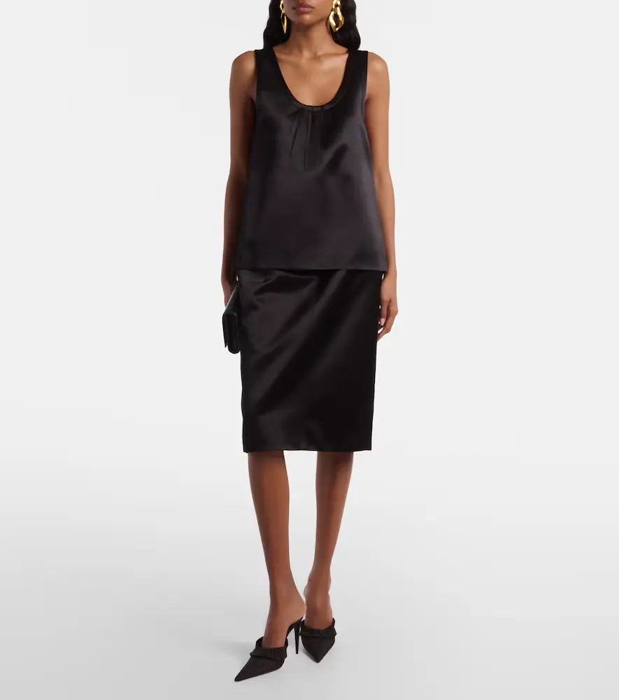 Saint Laurent Satin pencil skirt | Thumbnail 5 Saint Laurent Satin pencil skirt | Thumbnail 5