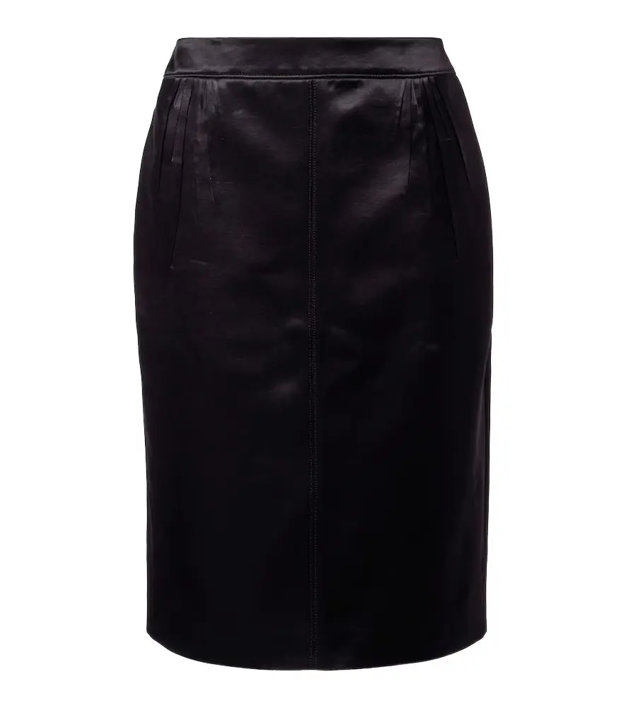 Satin pencil skirt