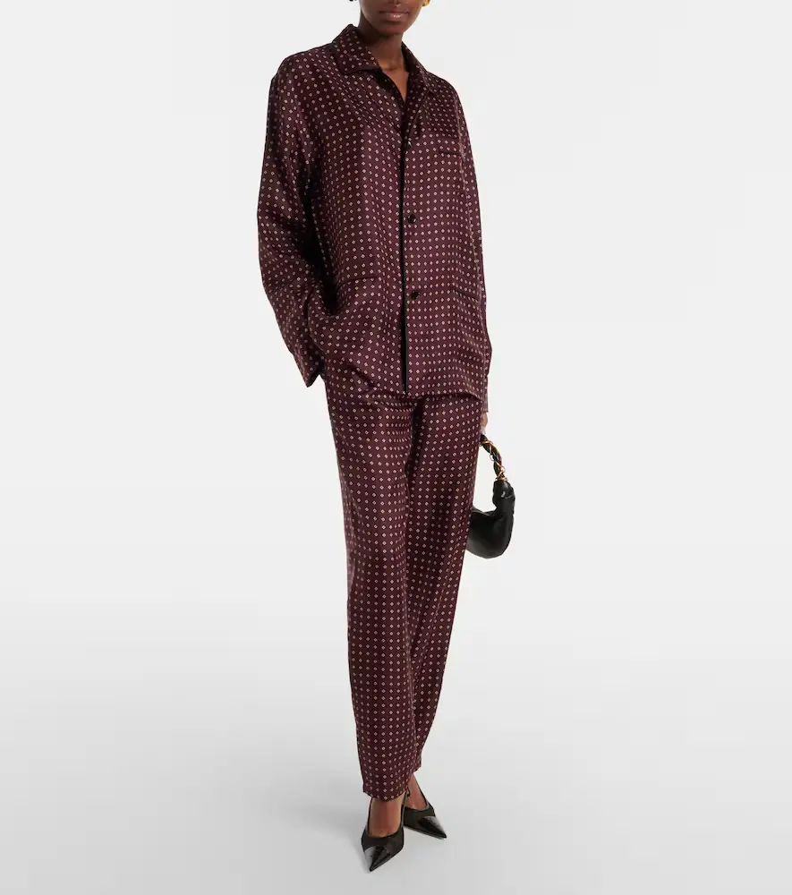 Saint Laurent Printed silk satin pajama pants | Thumbnail 6