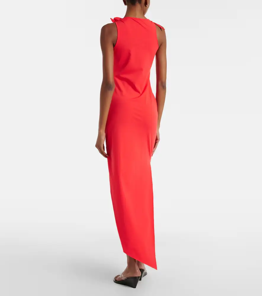 Coperni Floral-appliqué asymmetric jersey maxi dress | Thumbnail 2