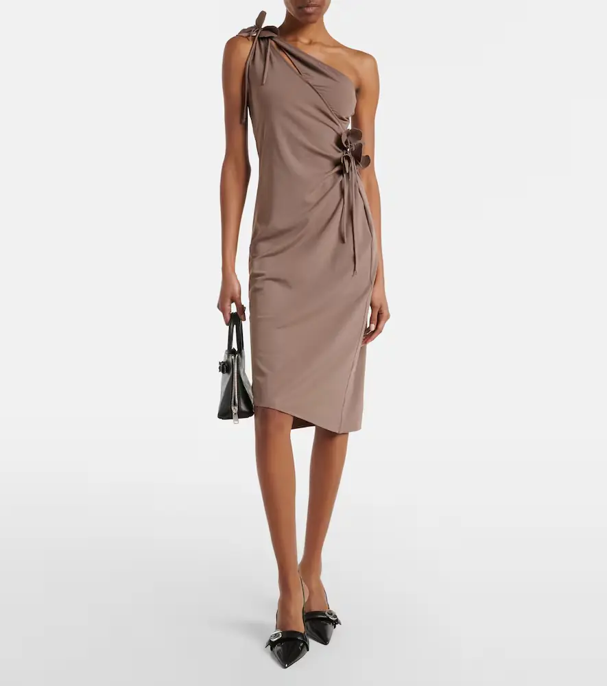 Coperni Floral-appliqué one-shoulder jersey cocktail dress | Thumbnail 5 Coperni Floral-appliqué one-shoulder jersey cocktail dress | Thumbnail 5