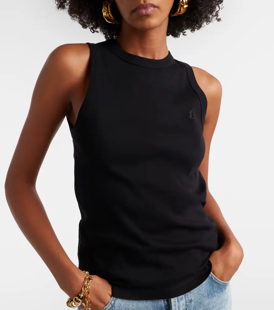 Saint Laurent Cassandre ribbed-knit cotton tank top | Thumbnail 4 Saint Laurent Cassandre ribbed-knit cotton tank top | Thumbnail 4
