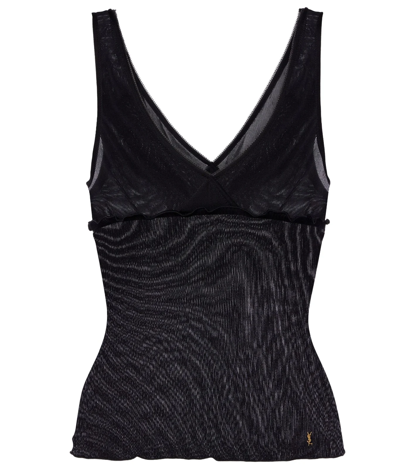 Saint Laurent Scalloped silk satin top