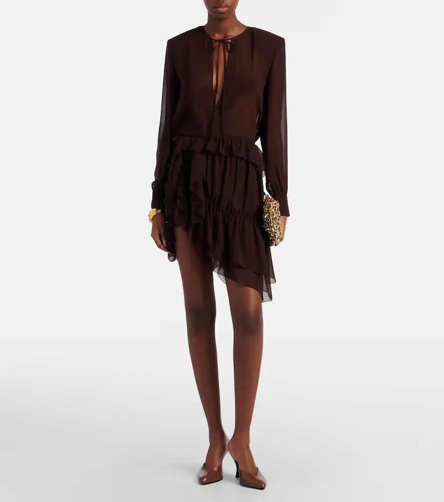 Jacques Wei Ruffled asymmetric minidress | Thumbnail 4 Jacques Wei Ruffled asymmetric minidress | Thumbnail 4