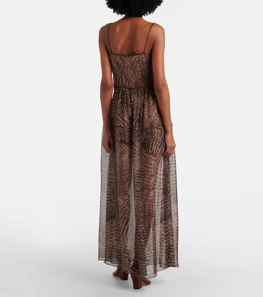 Jacques Wei Printed semi-sheer silk maxi dress | Thumbnail 4