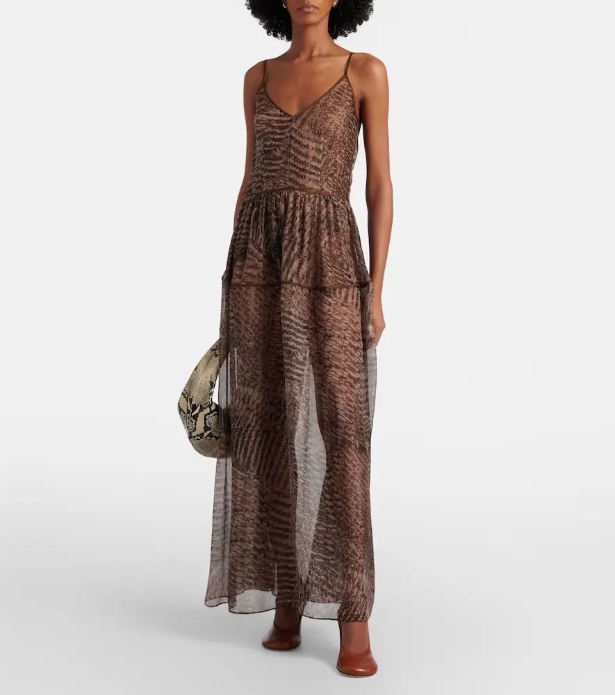 Jacques Wei Printed semi-sheer silk maxi dress | Thumbnail 5