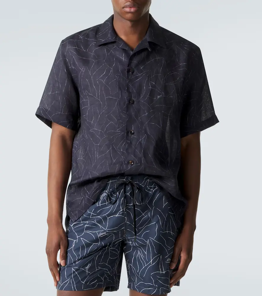 Brioni Printed linen shirt | Thumbnail 3 Brioni Printed linen shirt | Thumbnail 3