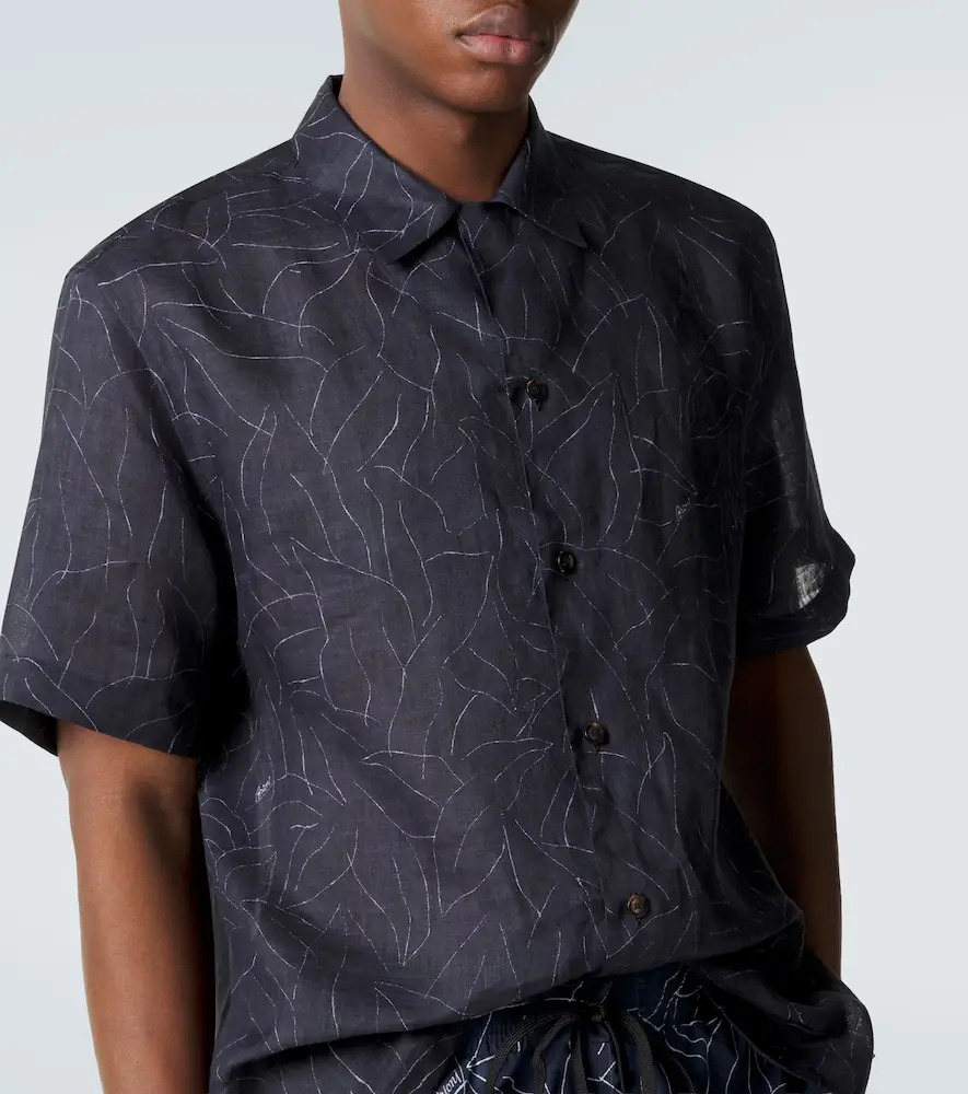 Brioni Printed linen shirt | Thumbnail 4 Brioni Printed linen shirt | Thumbnail 4