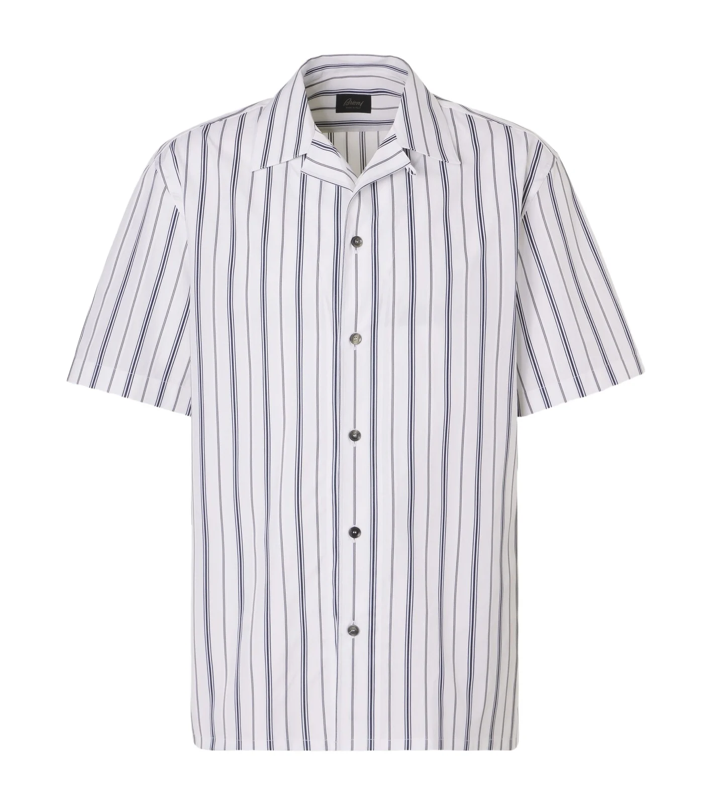 Striped cotton poplin bowling shirt