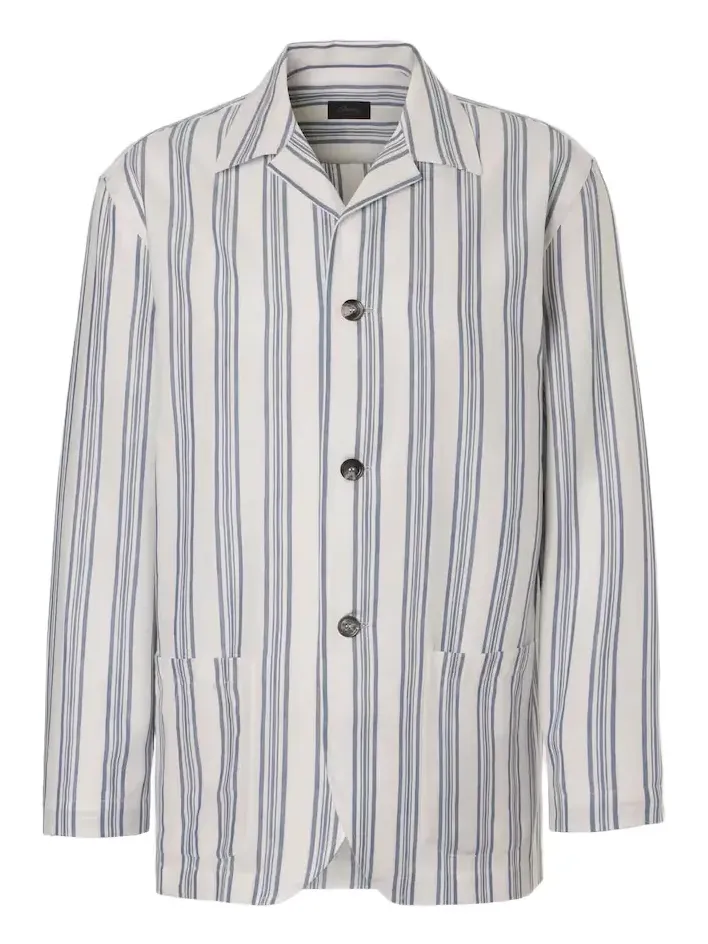 Striped cotton and linen blazer Striped cotton and linen blazer