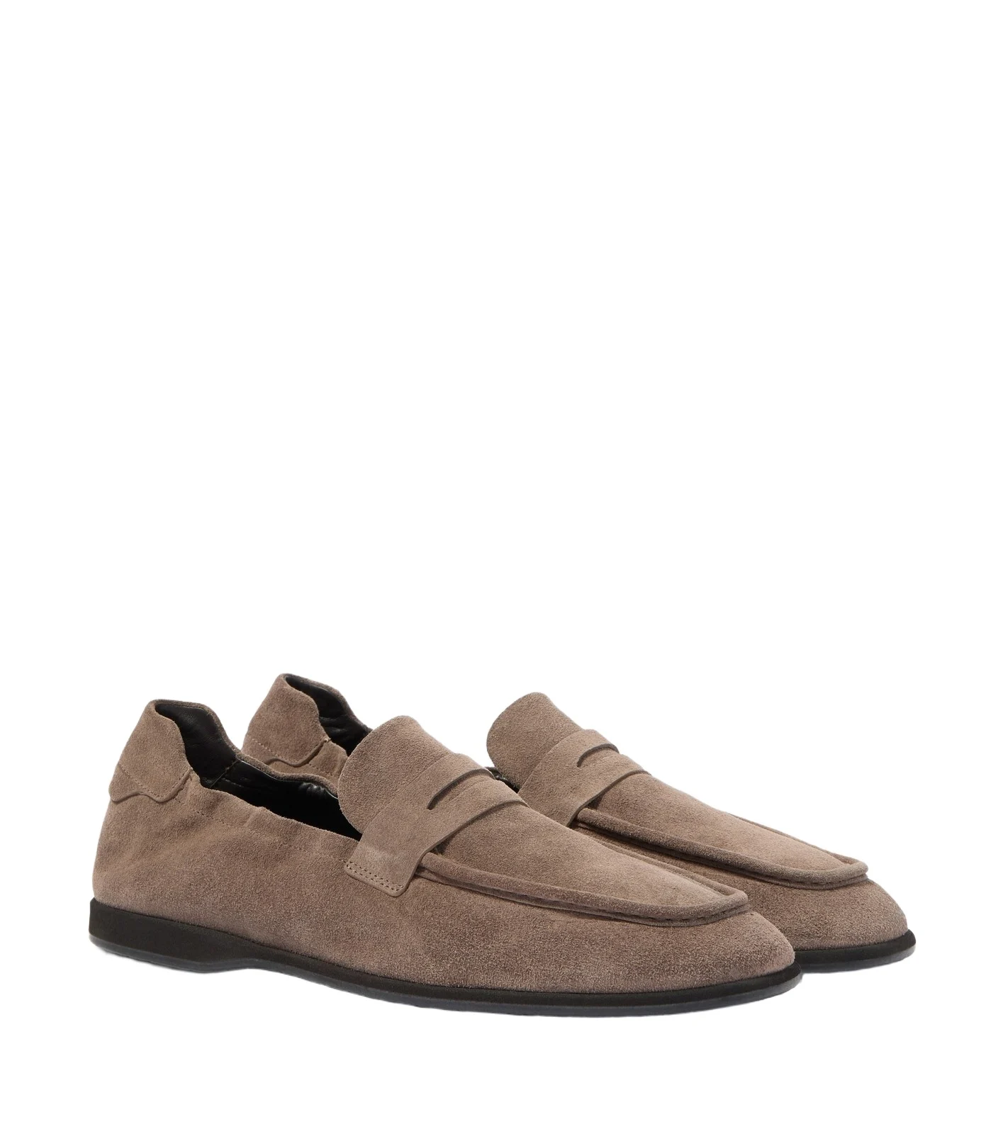 Suede penny loafers