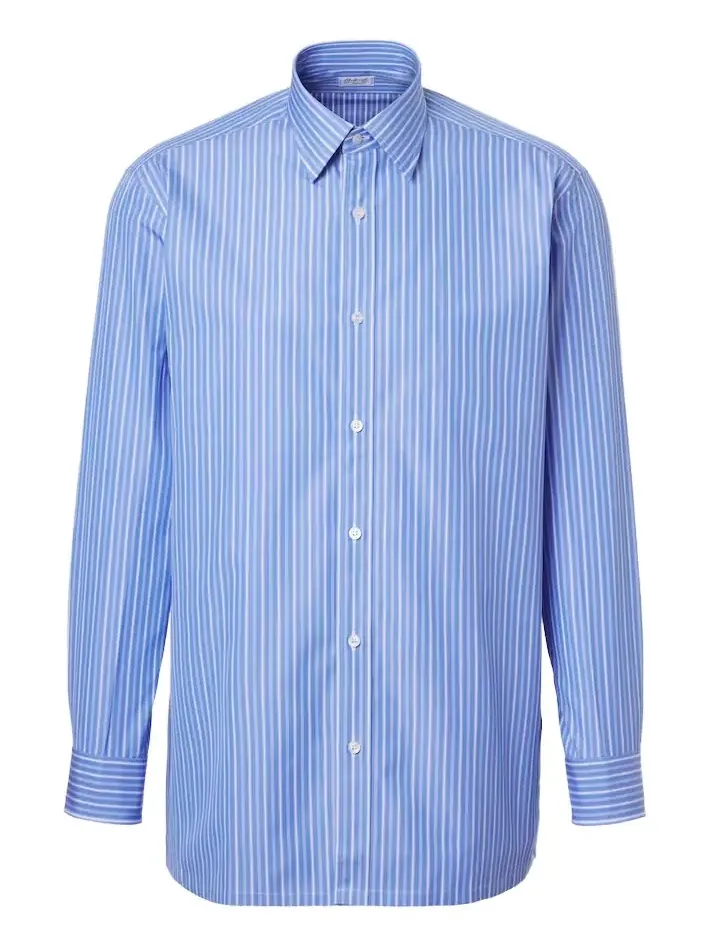 Striped cotton poplin shirt