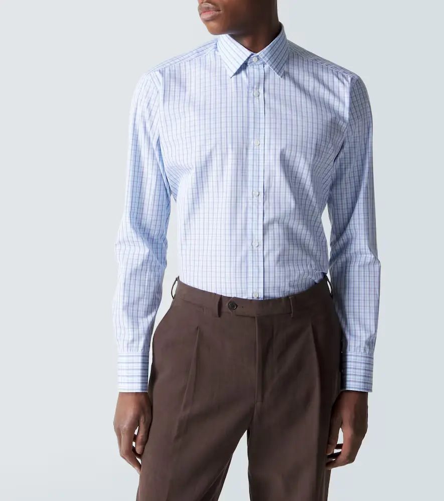 Charvet Checked cotton poplin shirt | Thumbnail 3