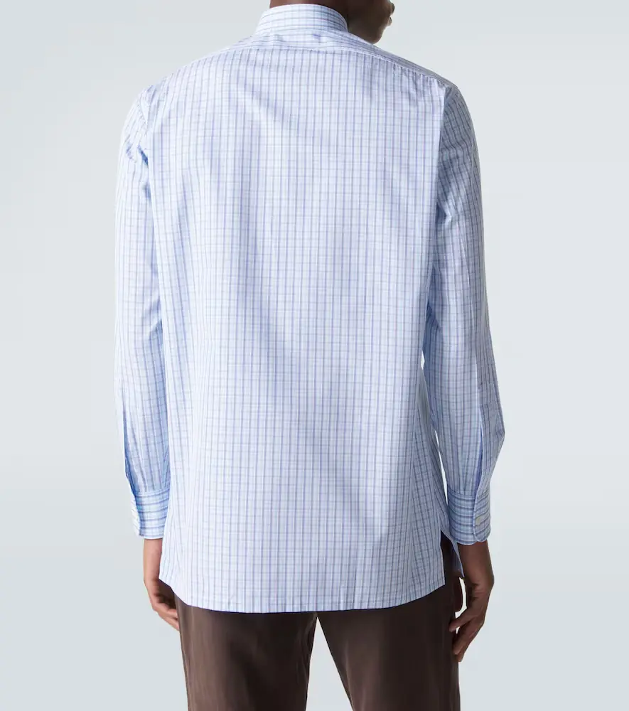 Charvet Checked cotton poplin shirt | Thumbnail 6