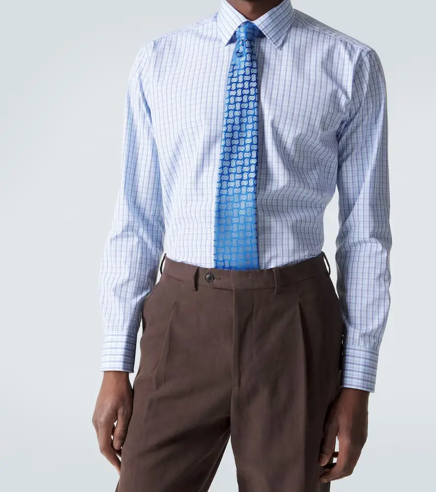 Charvet Checked cotton poplin shirt | Thumbnail 7