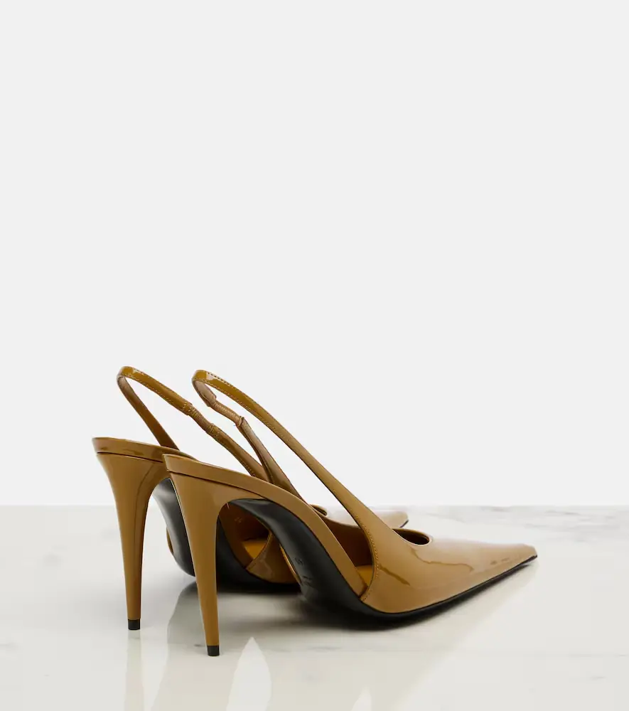 Saint Laurent Guermantes patent leather slingback pumps | Thumbnail 2