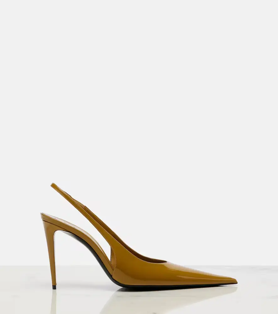 Saint Laurent Guermantes patent leather slingback pumps | Thumbnail 3