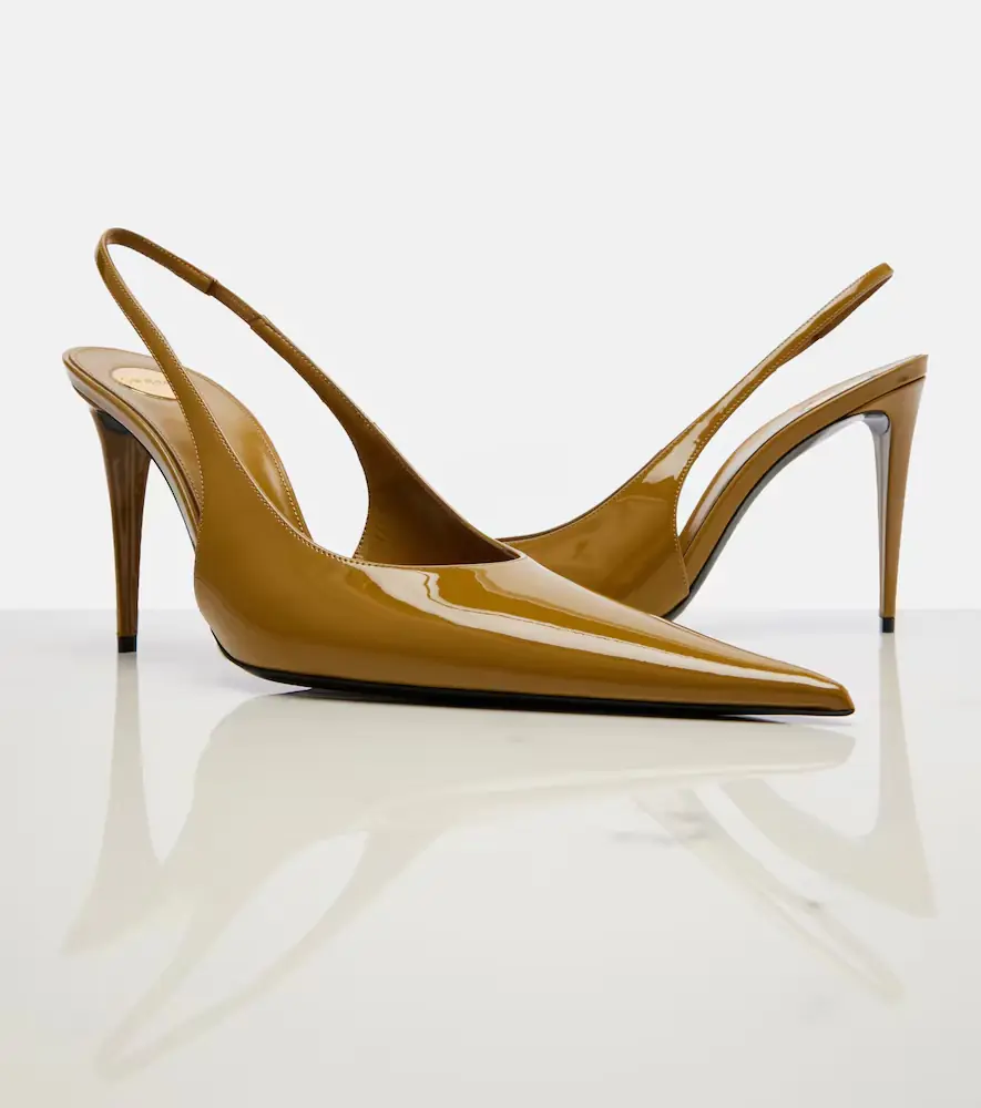 Saint Laurent Guermantes patent leather slingback pumps | Thumbnail 4