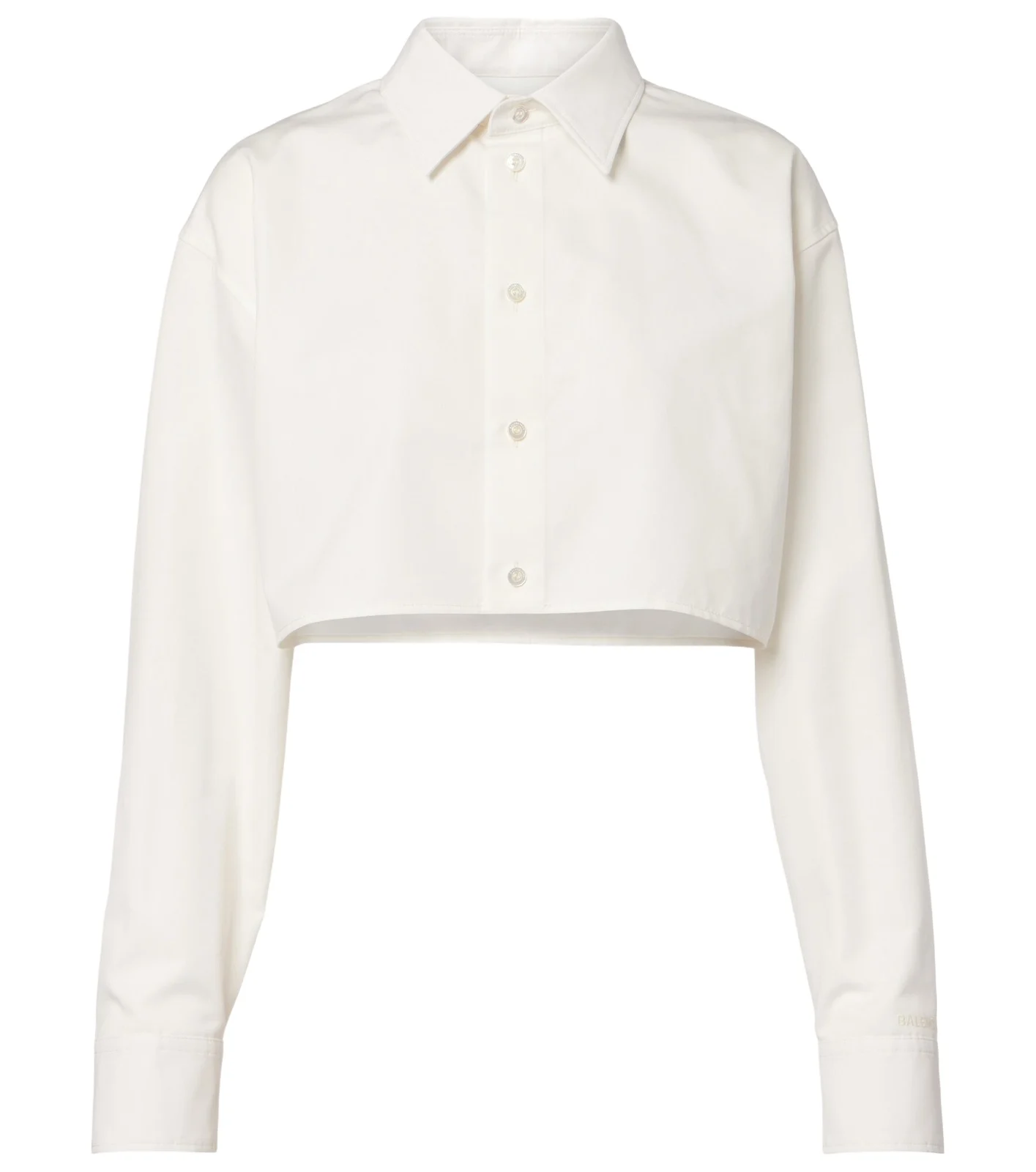 Cropped cotton and silk poplin shirt Cropped cotton and silk poplin shirt