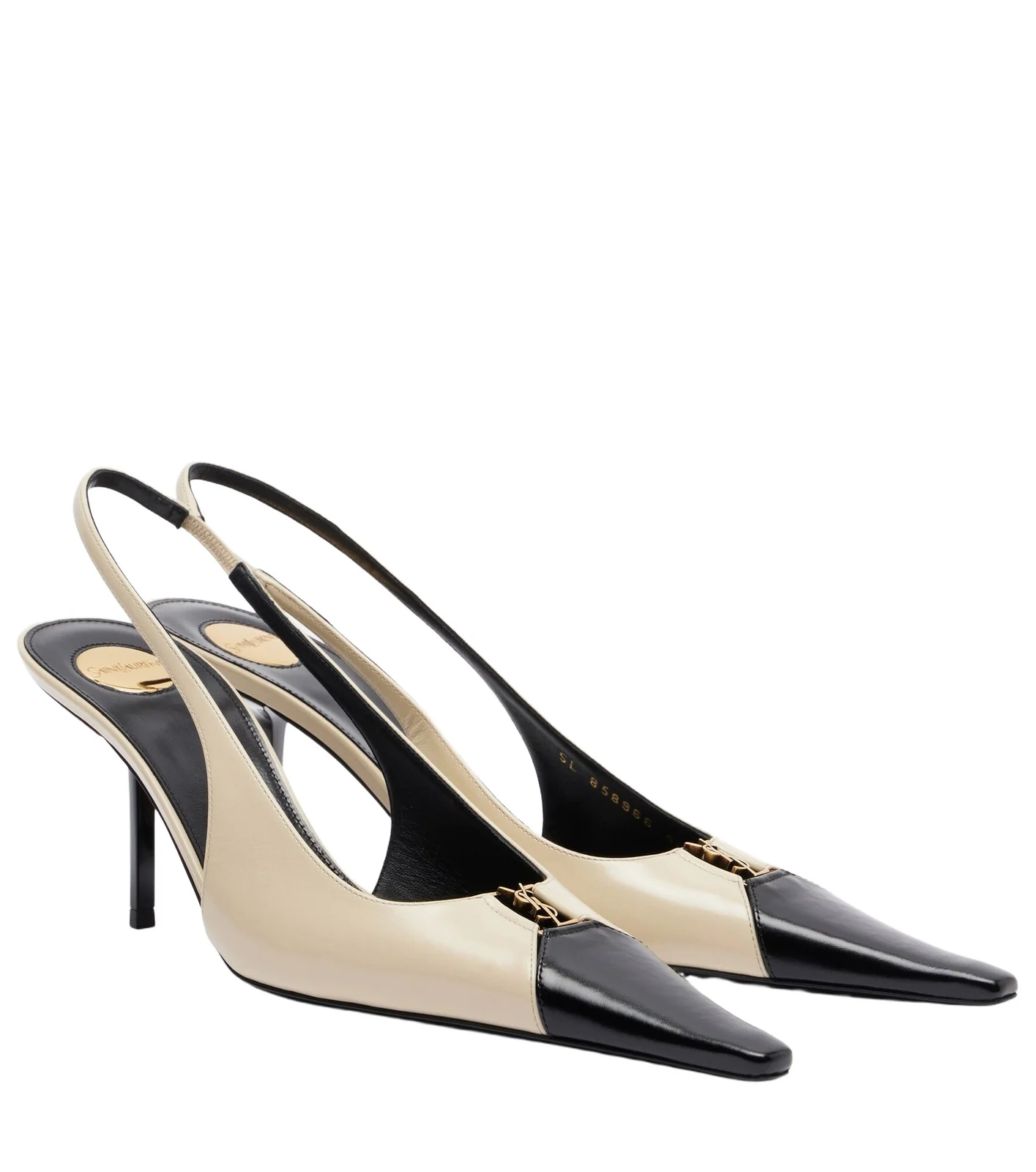 Babylone Breteuil leather slingback pumps