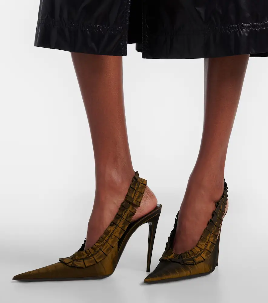 Saint Laurent Madeleine taffeta slingback pumps | Thumbnail 6