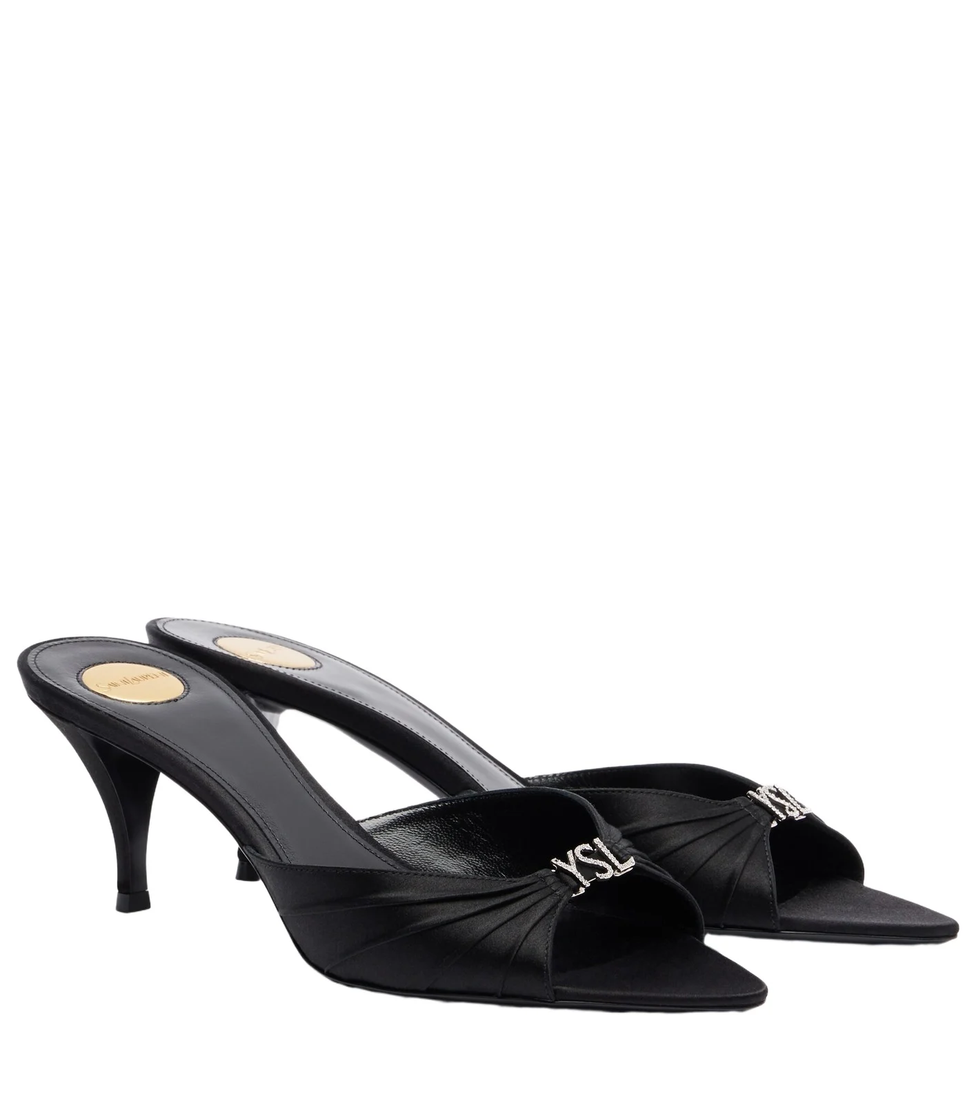 Jerry 60 embellished crêpe satin mules Jerry 60 embellished crêpe satin mules
