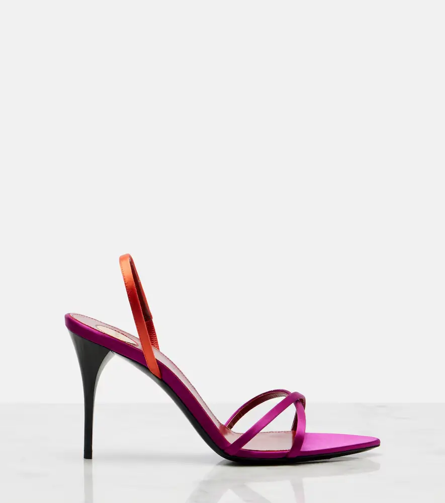 Saint Laurent Justify crêpe satin slingback sandals | Thumbnail 2 Saint Laurent Justify crêpe satin slingback sandals | Thumbnail 2