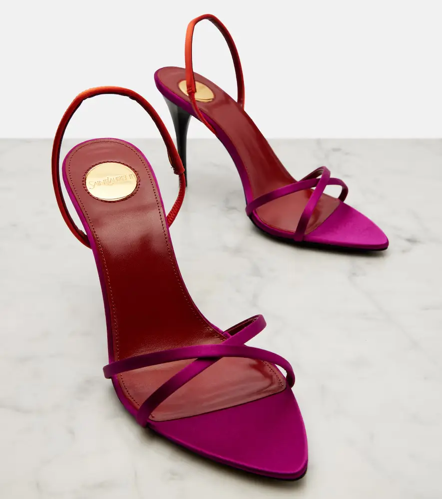 Saint Laurent Justify crêpe satin slingback sandals | Thumbnail 3 Saint Laurent Justify crêpe satin slingback sandals | Thumbnail 3