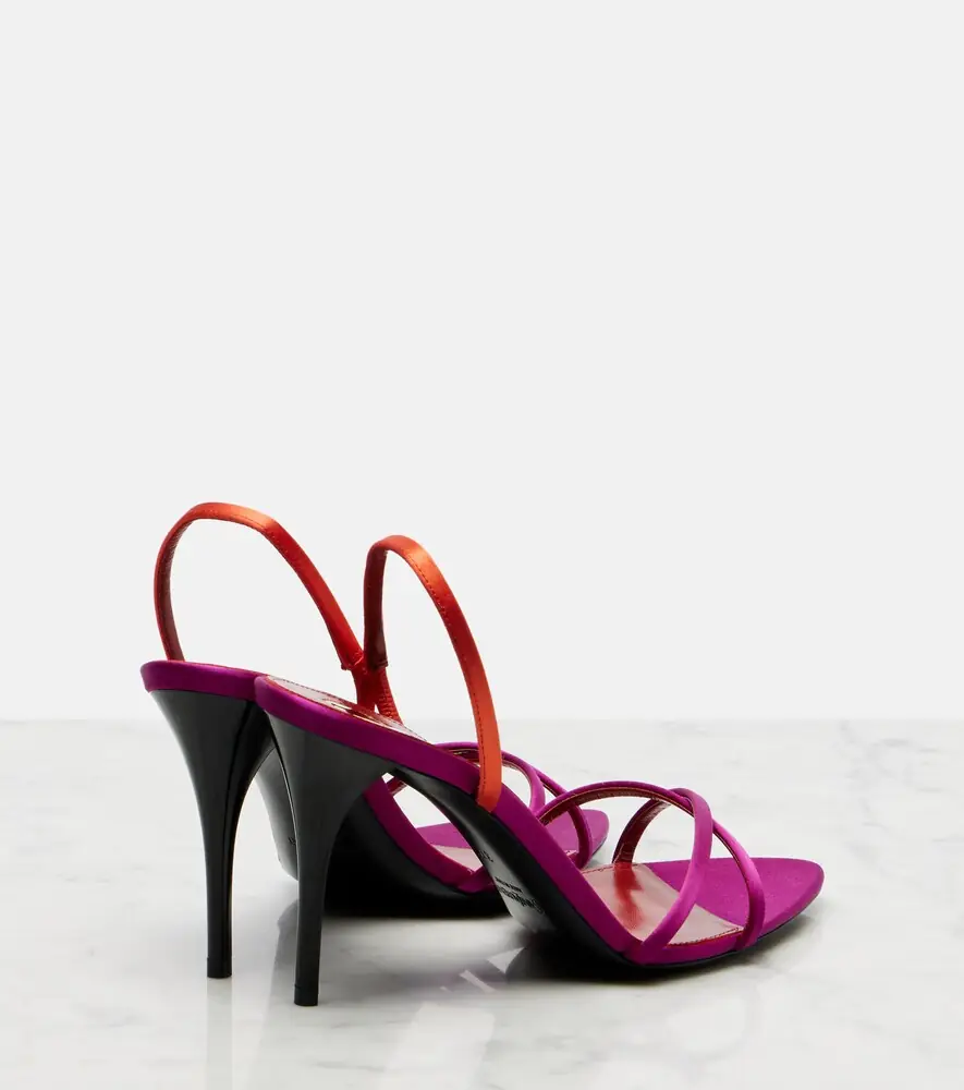 Saint Laurent Justify crêpe satin slingback sandals | Thumbnail 4 Saint Laurent Justify crêpe satin slingback sandals | Thumbnail 4