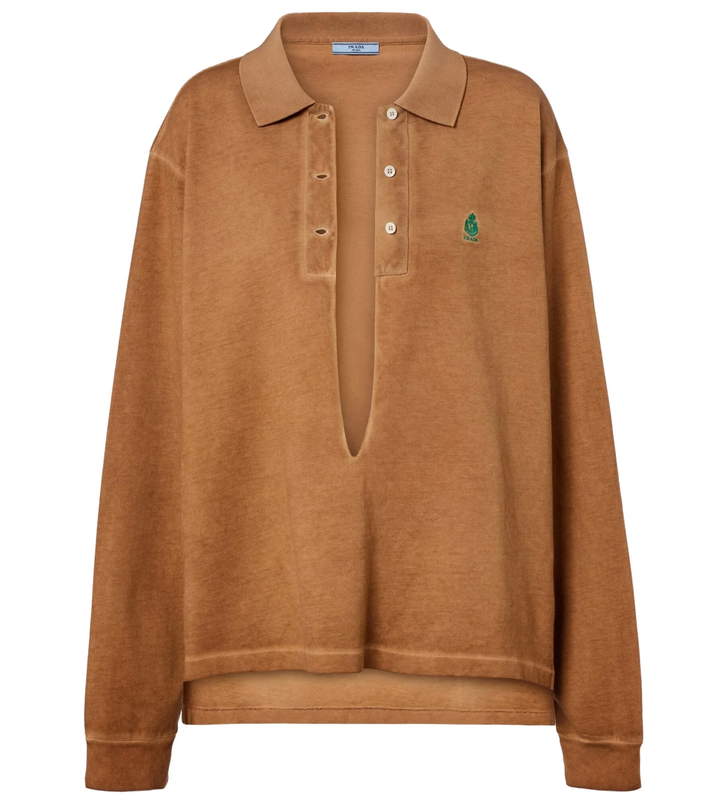 Prada Oversized cotton piqué polo shirt