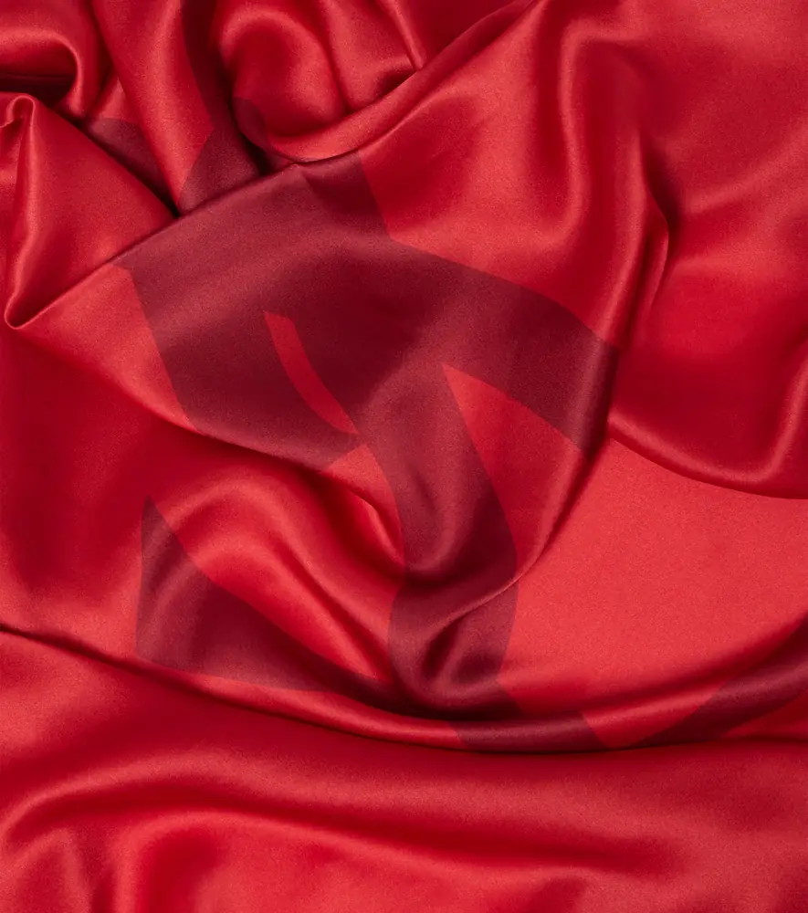 Saint Laurent Cassandre printed silk charmeuse scarf | Thumbnail 3