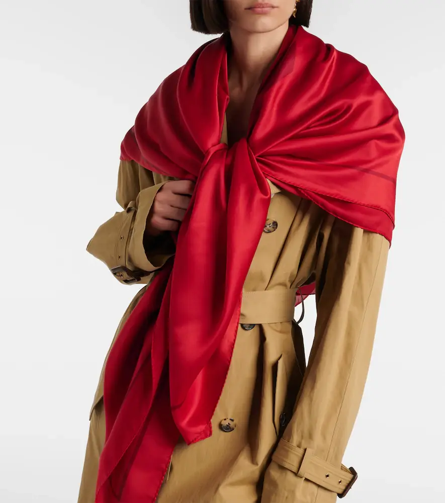 Saint Laurent Cassandre printed silk charmeuse scarf | Thumbnail 6