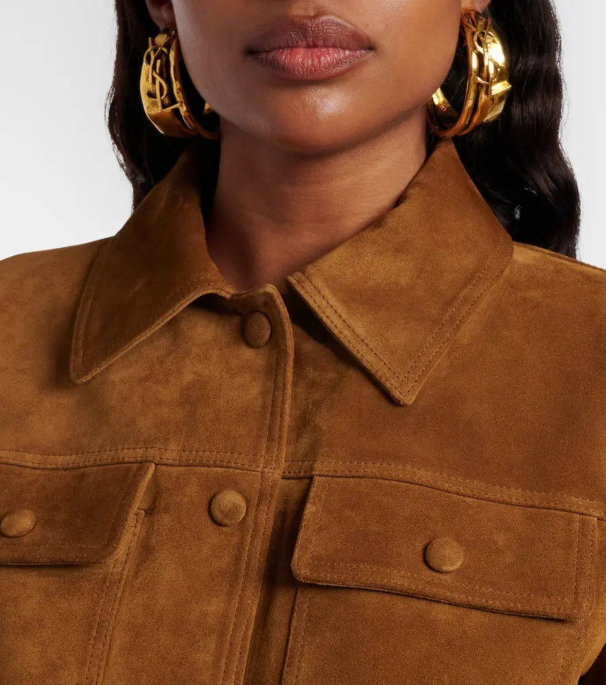 Saint Laurent Belted cropped suede jacket | Thumbnail 2 Saint Laurent Belted cropped suede jacket | Thumbnail 2