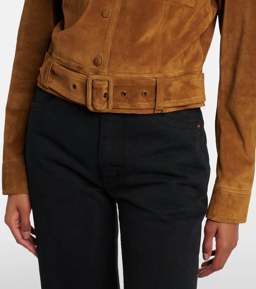 Saint Laurent Belted cropped suede jacket | Thumbnail 5 Saint Laurent Belted cropped suede jacket | Thumbnail 5