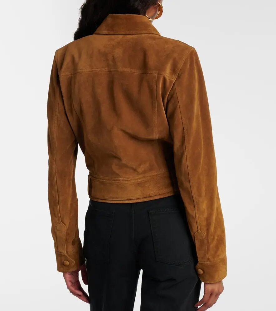 Saint Laurent Belted cropped suede jacket | Thumbnail 6 Saint Laurent Belted cropped suede jacket | Thumbnail 6