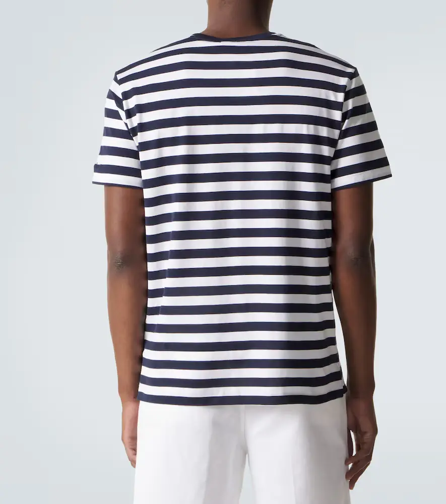 Ralph Lauren Purple Label Striped cotton lisle and piqué T-shirt | Thumbnail 4