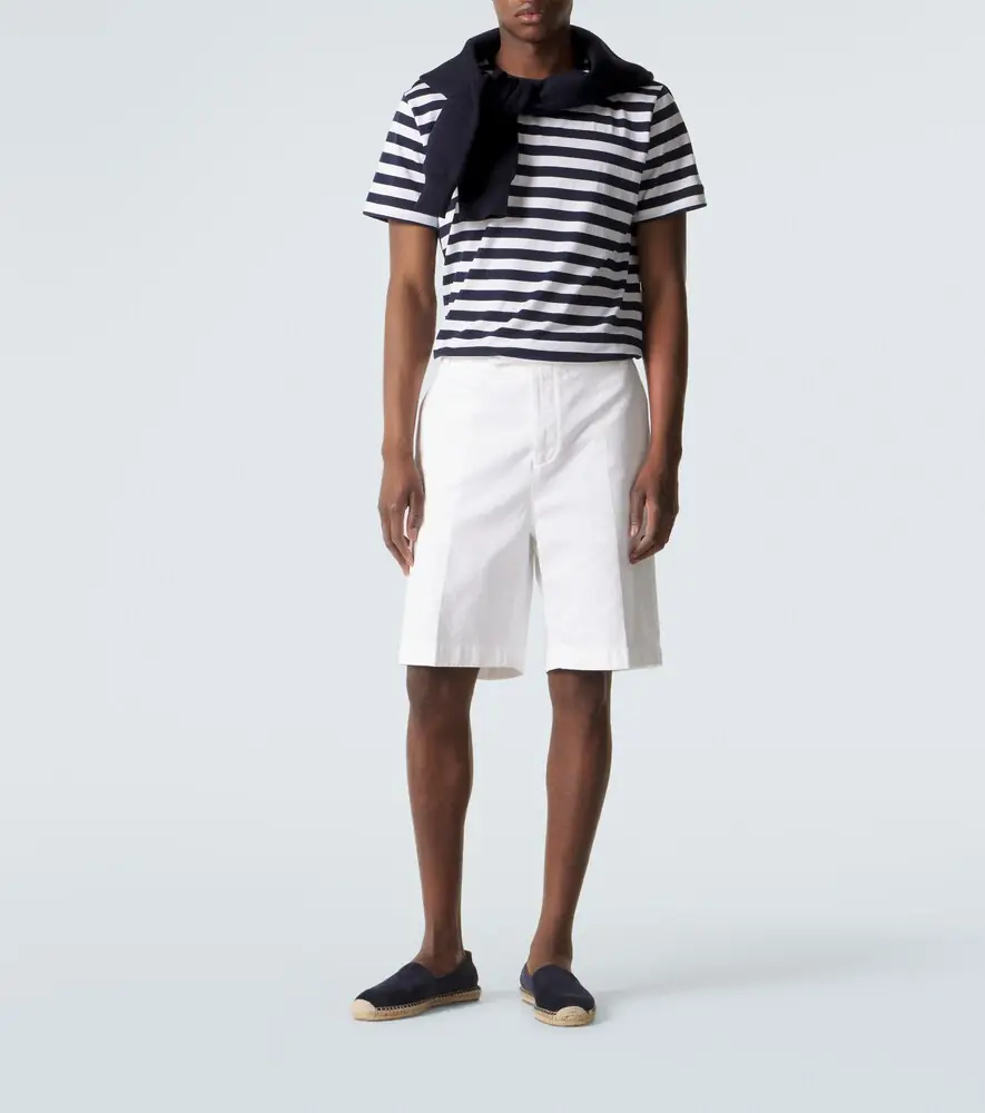 Ralph Lauren Purple Label Striped cotton lisle and piqué T-shirt | Thumbnail 5