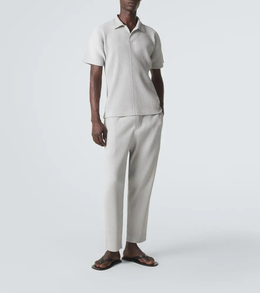 Homme Plissé Issey Miyake Homme Plissé Issey Miyake Basics pleated polo shirt | Thumbnail 3