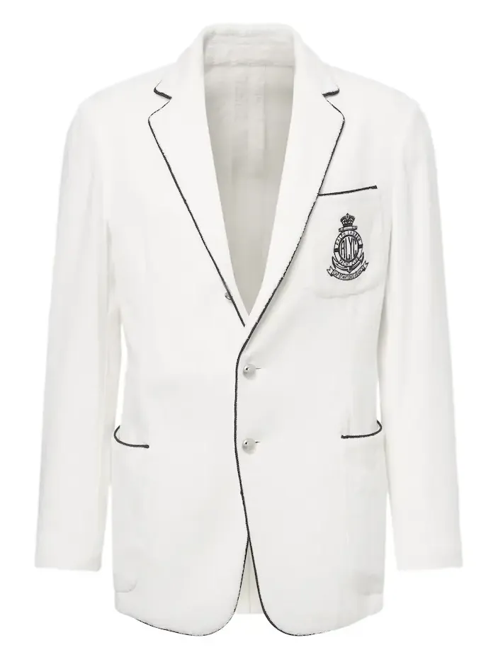 Embroidered cotton terry blazer Embroidered cotton terry blazer
