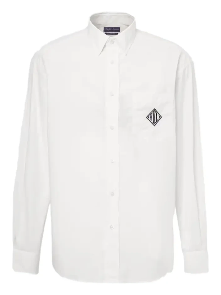 Embroidered cotton poplin shirt