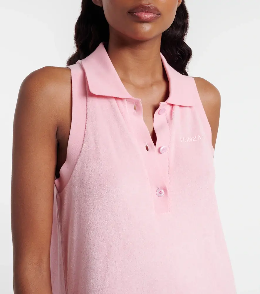 Hunza G Logo cotton terry polo dress | Thumbnail 5