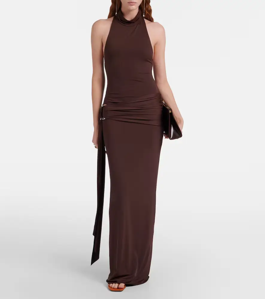 DE LA VALI Aidana draped jersey maxi dress | Thumbnail 5