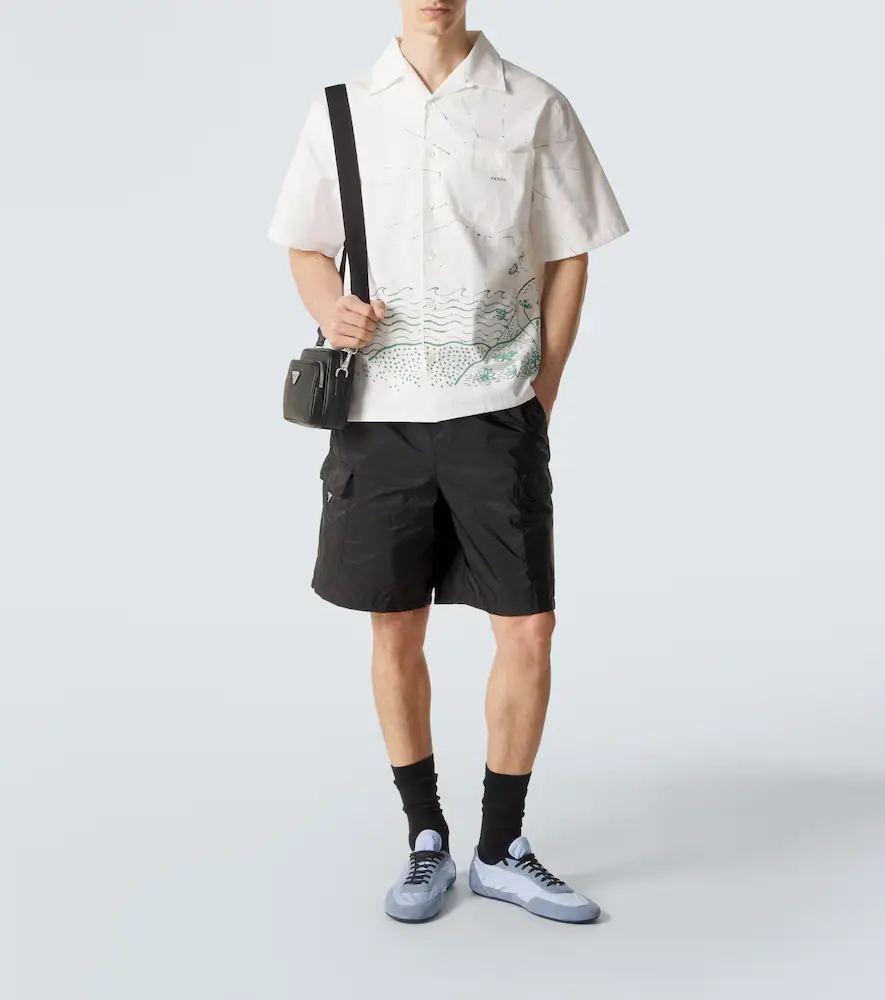 Prada Printed cotton bowling shirt | Thumbnail 3