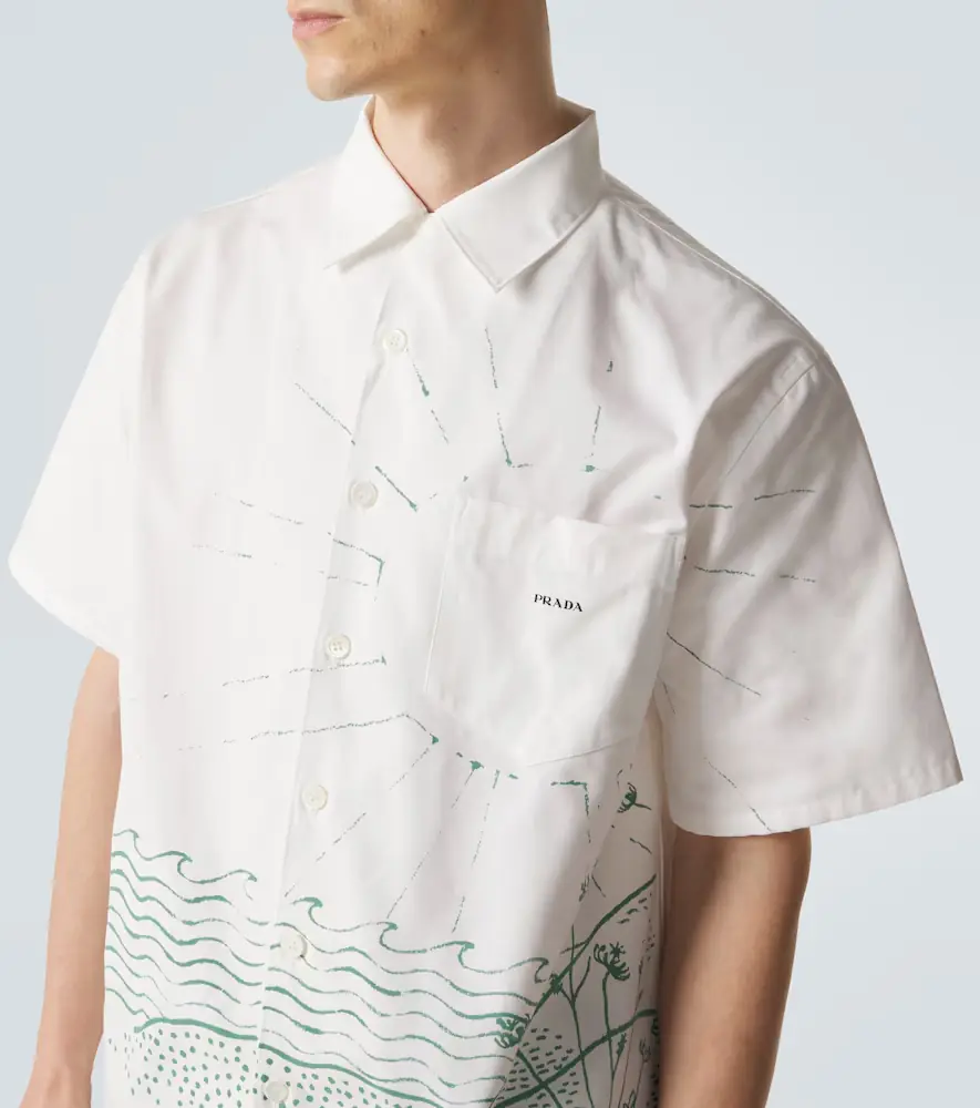 Prada Printed cotton bowling shirt | Thumbnail 4