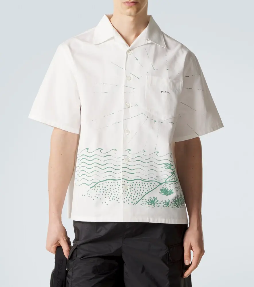 Prada Printed cotton bowling shirt | Thumbnail 6