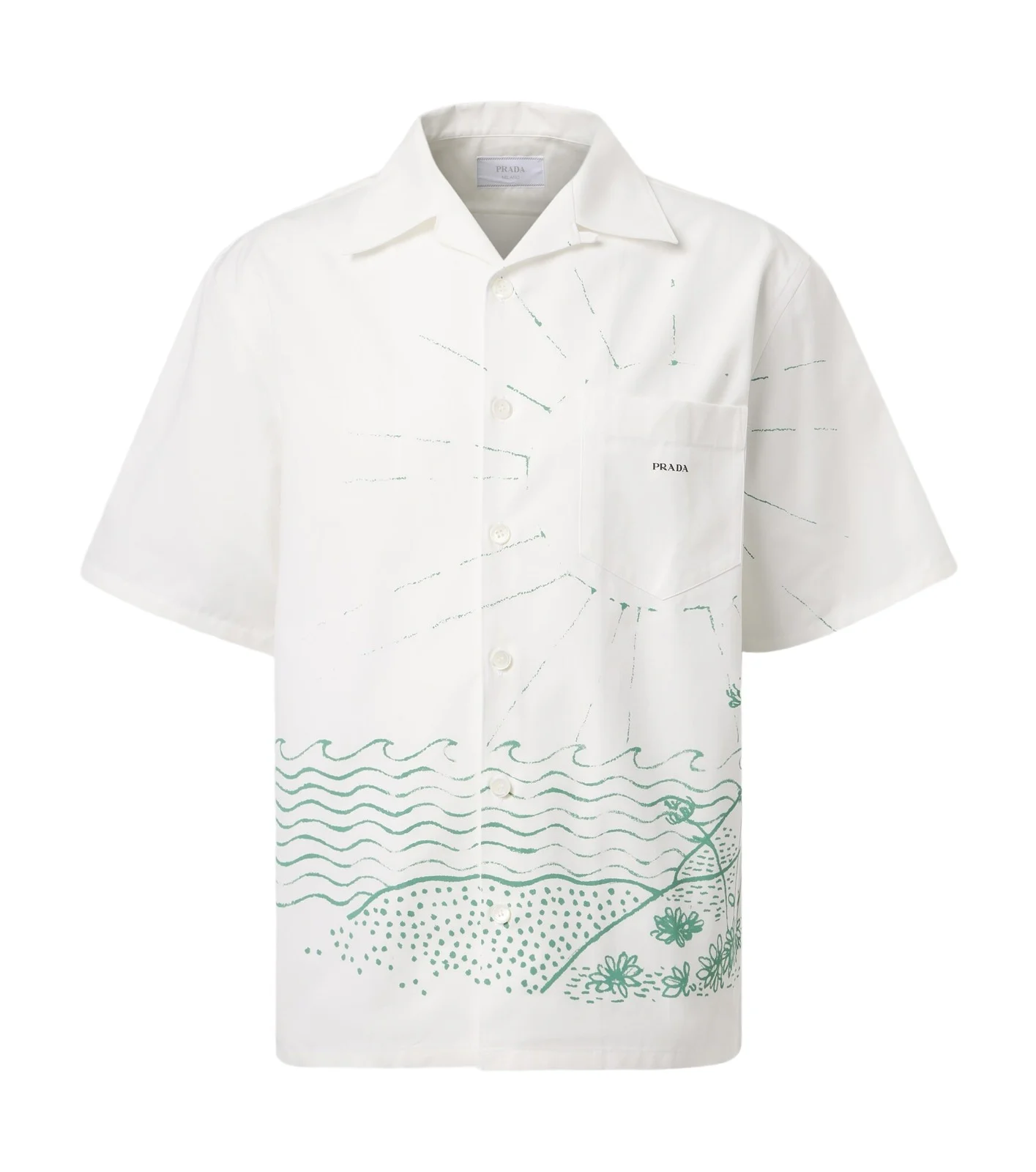 Printed cotton bowling shirt Printed cotton bowling shirt
