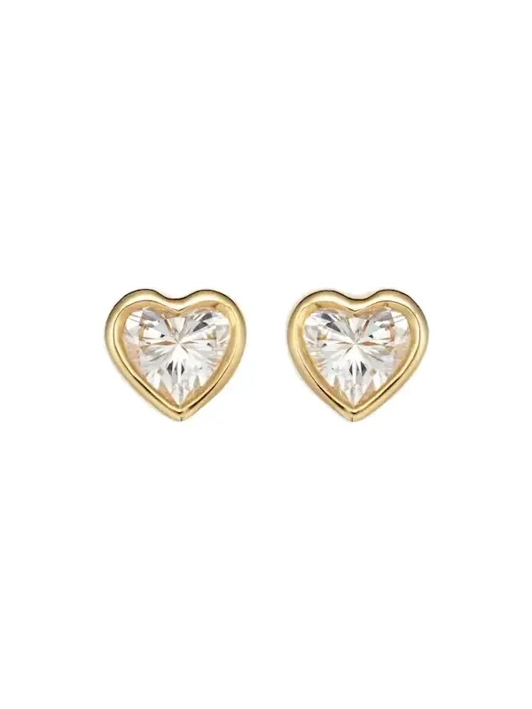 Heart 18kt gold earrings with diamonds
