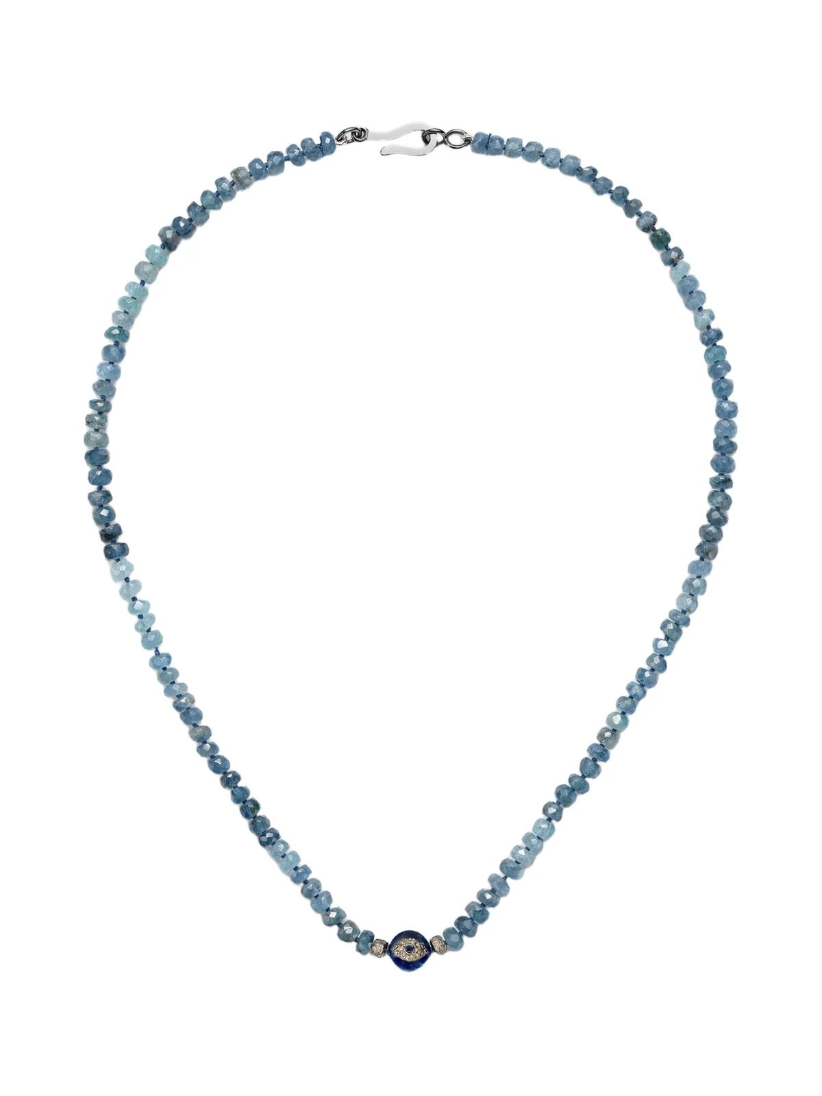 Sterling silver beaded necklace with gemstones